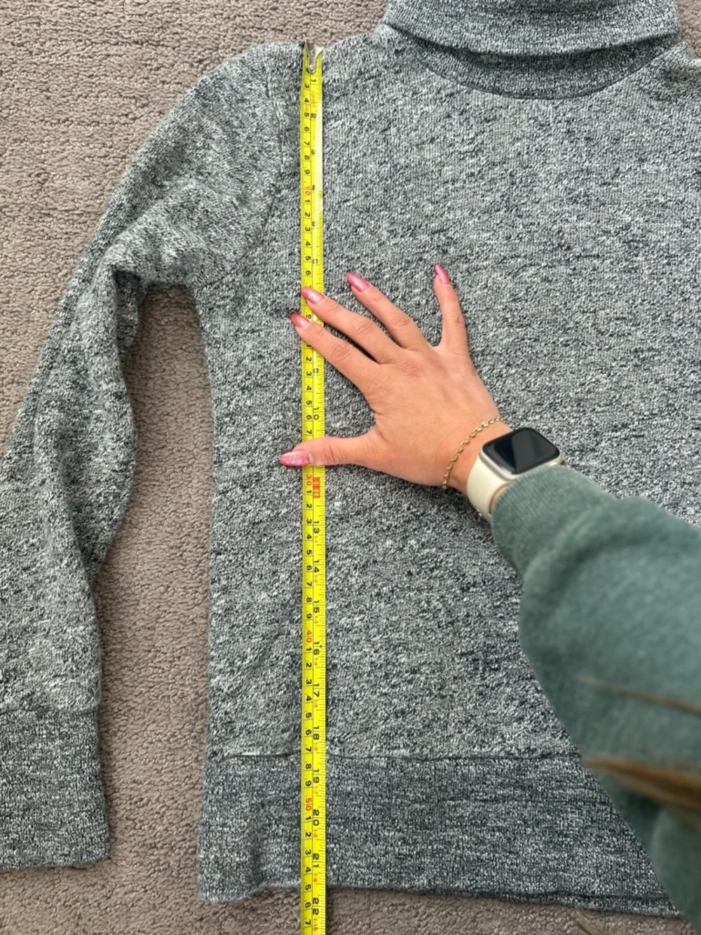 J. Crew Marled Gray Turtleneck Sweater Cozy Knit Ribbed Trim Neutral Size XS